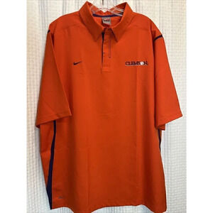 Nike Dri-Fit Mens Large Orange / Purple Detail Clemson Tigers Short Sleeve V16